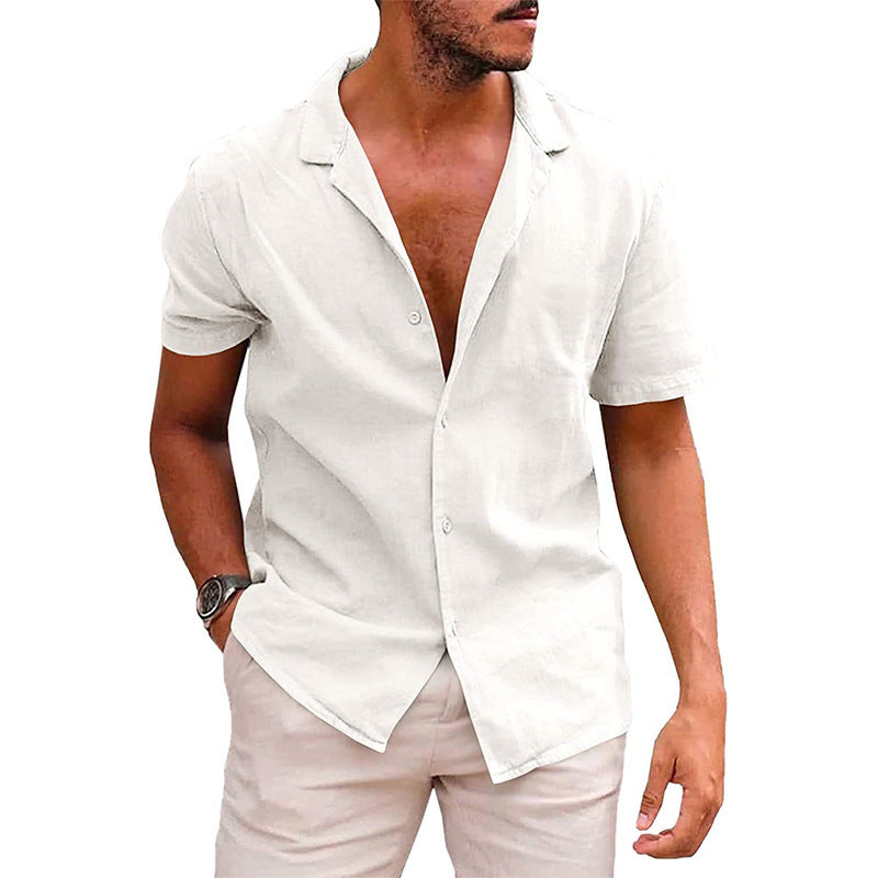 Men's Tops Casual Button Down Shirt Short Sleeve Beach Shirt Summer Mens Clothing