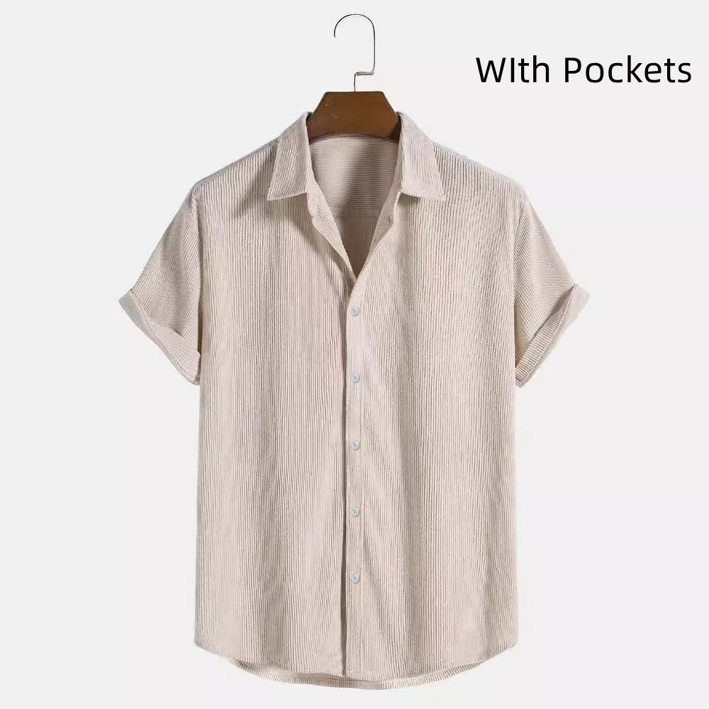 Mens Fashion Casual Solid Color Shirt